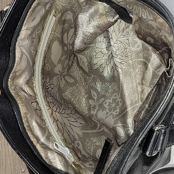 Brighton Morrison Black Leather Crossbody Shoulder Bag Tote Handbag Rare - Picture 9 of 13